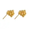 Aretes de Color Dorado de 18K que Conserva el Color Estilo Barroco Irregulares Plegados Accesorios de Joyería Hechos a Mano DIY Materiales Aretes de Lava