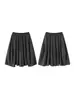 Pantalones Falda de Cuadros Retro Coreanos con Cordón y Cintura Elástica para Mujer, Verano 2026, Estilo Perezoso, Sueltos Casual Versátiles, Media Falda