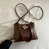 Textura Popular Retro Gran Capacidad 2025 Cierre de Resorte Nueva Moda Estilo Perezoso Bolso Tote para Trabajar y Viajar
