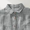Tiro Real Camisa de Lino Teñido en Hilo para Herramientas Holgada Adelgazante Artística Retro Camisa Nuevo Verano 2024