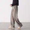 Novedad Otoño 2026 Pantalones Casuales para Hombre Estilo Retro Japonés Color Sólido Peso Pesado Versátiles Pierna Recta Pantalones de Lana