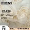 Tecido Bordado de Rosa Tridimensional Material de Designer para Roupas de Verão Femininas e Infantis, Vestidos, Camisas, em Estoque
