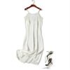 Falda Lencera de Seda Estilo Gabinete Especial Camisón de Seda de Morera Pura Enagua Simple Exquisita Largo Medio Vestido de Mujer Color Sólido