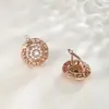 Pendientes de Zirconia Dorados Champagne Rusos de Nuevo Estilo Transfronterizos para Mujer, Elegantes de Estilo Europeo y Americano, Pendientes de Moda y Versátiles