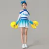 Nuevos Disfraces Azules de Porristas, Uniformes de Porrista, Disfraces de Rendimiento Aeróbico para Mujer, Conjunto de Disfraces de Rendimiento para Competencia