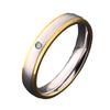 Anillo de acero de titanio con arco eléctrico, dorado y circón, directo de fábrica, de acero inoxidable, para amantes de hombres y mujeres, anillo chapado en oro para mujer