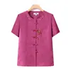 Nuevo Cárdigan Bordado de Manga Corta Estilo Chino para Mujeres de Mediana Edad y Mayores, Holgado Casual de Verano para Abuelas, Top Delgado para un Look Juvenil