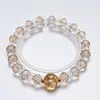 Lluvia de Flores de Peral FrescuraPulsera de Cristal Blanco Natural para Mujer, Versátil Lámina de Oro Koi Pulsera Brillante de Moda Venta al por Mayor