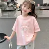 Nueva Camiseta de Algodón Puro con Mangas Cortas, Estilo Veraniego Moderno, Holgada y Versátil, para Niñas 2026 Top Tee