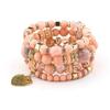 Elegante e Simples Combinação de Camadas Pingente de Metal Boêmio de Coração Pulseira de Moda Feminina com Contas em Camadas