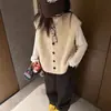 Chaleco suelto de diseño vanguardista para mujer Otoño/Invierno 2025 Nuevo Talla Grande Estilo Coreano Relajado Chaleco de Punto Suelto Sin Mangas
