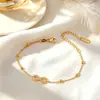 Pulseira Europeia e Americana Interligada com Zircônia em Formato de Infinito 8 Totalmente Cravejada em Diamante Aço Titânio Simples Colar de Luxo Leve Cor Rápida Ins