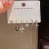 Brincos de Tarraxa com Conjunto de Estrela Zircônia Exagerada Cruzada Estilo Retrô Europeu Personalidade Design Retrô Sentido de Luxo Leve