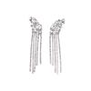 Pendientes de clip con borla de diamantes y alfiler de plata, alas de mariposa distintivas, pendientes exagerados 2023, pendientes de aleación con cadena de garras, superllamativas