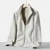 Chaqueta Exterior para Hombre Transfronteriza Engrosada con Felpa, Cortavientos, Cálida, Cuello Alto, Color Sólido, Forro Polar Casual