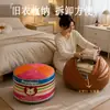 Puf de Almacenamiento de Cuero, Funda de Sofá Rellena de Ropa Vieja, Cojín Futón de Piso para Sala de Estar y Dormitorio, Banco Taburete Bajo de Almacenamiento