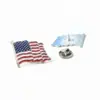 Broche Bandeira Americana Acessório Fecho Borboleta Dourado Esmaltado Emblema Dobrável Pin de Lapela para Roupa em Estoque