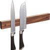 Fábrica de Exportação de Dongguan Suporte para Facas de Madeira Maciça Personalizado Suporte para Facas de Nogueira Acabamento de Utensílios de Cozinha Rack Magnético de Parede para Armazenamento de Facas