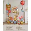 Set de columna de globos con números temática de circo, decoración de escena para fiesta de cumpleaños infantil y accesorios para fotos