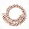 Pulsera Hip-Hop Europeo y Americano de Zirconia Completa de 20 mm para Hombres, Cadena Cubana Personalizada, Collar Cubano de Espinas de Moda, Joyería al por Mayor