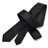 Corbata formal unisex lisa negra pura estilo coreano ancha de 8 cm, corbata casual de moda estrecha de 5 cm, autoatada a mano