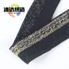 Tira de licra con borde dorado de 1,5 cm, dobladillo elástico, accesorios de ropa, fabricantes al por mayor