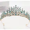 Em estoque atacado vintage véu de noiva acessórios de cabelo coroa de liga de strass barroca tiara de cabeça coroa de casamento