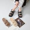 Pantuflas de Fondo Grueso con Doble Correa para Mujer Verano para Exterior Fondo Suave Sensación Dung Casual Pan Hogar Sandalias y Pantuflas Pantuflas de Playa