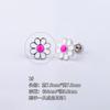 Hengguang 316L Cobre Banhado a Ouro Micro-Incustado Zircônia Rosa Conjunto Mais Vendido Joias para Piercing Brincos Studs Studs de Osso da Orelha Atacado