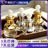 Botella cuentagotas de vidrio de alta gama 20/30/50 ml con anillo dorado o plateado, botella dispensadora para aceites esenciales y sueros, personalizada para salones de belleza
