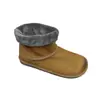 Botas de Neve de Couro de Vaca de Primeira Camada Novas para Outono e Inverno de 2025 com Forro de Pelúcia Plano para Mulheres, Botas Casuais Simples de Algodão e Linho com Solado Macio