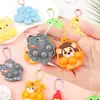 Colgante Divertido de Burbujas de Animales de Dibujos Animados Llavero de Silicona para Alivio del Estrés Juguete Decorativo para Mochila Infantil Venta al por Mayor
