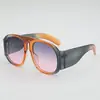 Óculos de Sol Aviador Estilo Europeu e Americano Cor Jelly Gradiente Cor Dopamina Tendência Street Style Anti-UV 2025