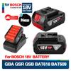 Bateria Recarregável de Íon de Lítio BOSCH 18V 10A para Ferramentas Elétricas de Reposição GSR BAT618BAT610