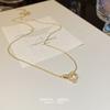 Collar de Cadena para Clavícula de Diseño Nicho Dulce y Elegante de Lujo Ligero Japonés y Coreano, Temperamento de Acero de Titanio que no se Desvanece, Accesorios de Collar para Mujer