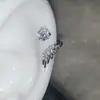 Unha de osso de ouvido asa de anjo com microincrustação e perfuração completa aço titânio Joker nicho parafuso de asa com strass (Haste universal de 0,8 mm)
