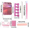 Conjunto Popular de Ferramentas para Nail Art: Lixa Polidora, Tira Polidora Mini Bloco Tofu, Separador de Dedos do Pé, Palito de Madeira, Escova de Chifre