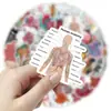 53 adesivos de decanagem transfronteiriços notas de estudante de medicina estrutura corporal personalidade grafite decoração copo adesivos pequenos à prova d'água