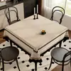 Mantel Cuadrado de Tela de PVC Estilo Americano, Impermeable, Resistente al Aceite, Lavable, Mantel para Mesa Cuadrada de Café, Base Resistente al Calor