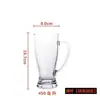 Taza de Vidrio Taza para el Hogar Taza de Agua juego Taza de Cerveza Taza de Cerveza Taza de Agua Cerveza Resistente al Calor para Hacer Té Gran Capacidad Taza de Té Engrosada con Asa