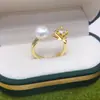 Anillo de Perla de Agua Dulce Natural, Diseño Simple, Anillo de Perla Cuadrado Redondo Geométrico de Zirconio, Joyería, Venta al por Mayor de Fuente Original