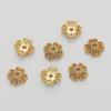 Cobre color que no se desvanece de 18K color oro antiguo flor hueca soporte para pulsera collar DIY hecho a mano espaciador hueco multiestilo