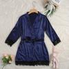 Pijamas Transfronterizos para Mujer Primavera, Verano y Otoño Seda Talla Grande Estilo Europeo y Americano Camisón Sexy de Encaje