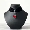 Corazón Rojo Rosa Gótico Amor Terciopelo Negro Collar Ajustable Y2K Cuentas Fiesta de Halloween Venta Directa de Fábrica