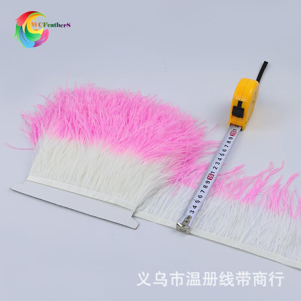 1 white and pink ostrich trims