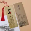 Estilo Antiguo Poesía Bambú Madera Marcador de Libros Estilo Chino Clásico Rojo Dibujo Animado Pequeño Ejército Rojo Cultural Creativo Etiqueta Hecho a Mano