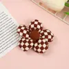 Acessórios de Flor de Algodão Xadrez Estilo K Broche DIY Acessórios para Roupas Headdress Artesanal Criativo Acessórios de Cabelo Flores Decorativas