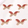 Empresa comercial retrô personalizado liga cinco diamante borboleta vermelho duplo pendurado conector DIY acessórios de jóias pulseira colar acessórios