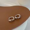 Estilo coreano simples geométrico nó de laço nó concêntrico brinco fivela feminino nicho versátil temperamento design retrô brincos feminino