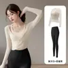Top de Yoga em Renda Nevoeiro para Mulheres, Modelagem Justa, Estilo Curto, Roupa Esportiva que Pode Ser Usada Fora, com Bojos